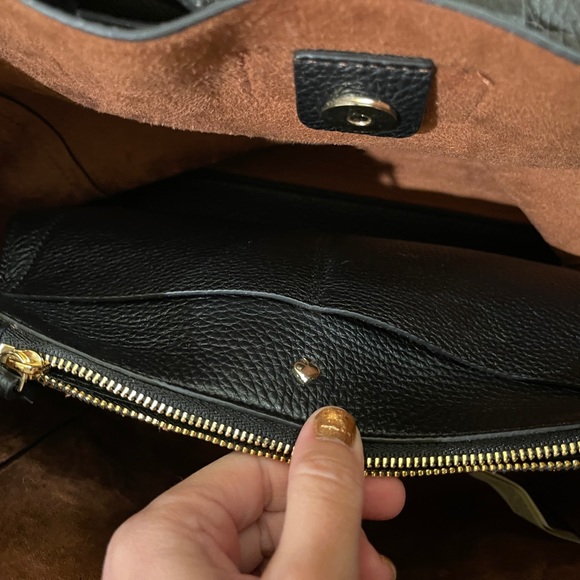 Kate Spade Black Leather Satchel Handbag with Large Bow - Picture 9 of 10